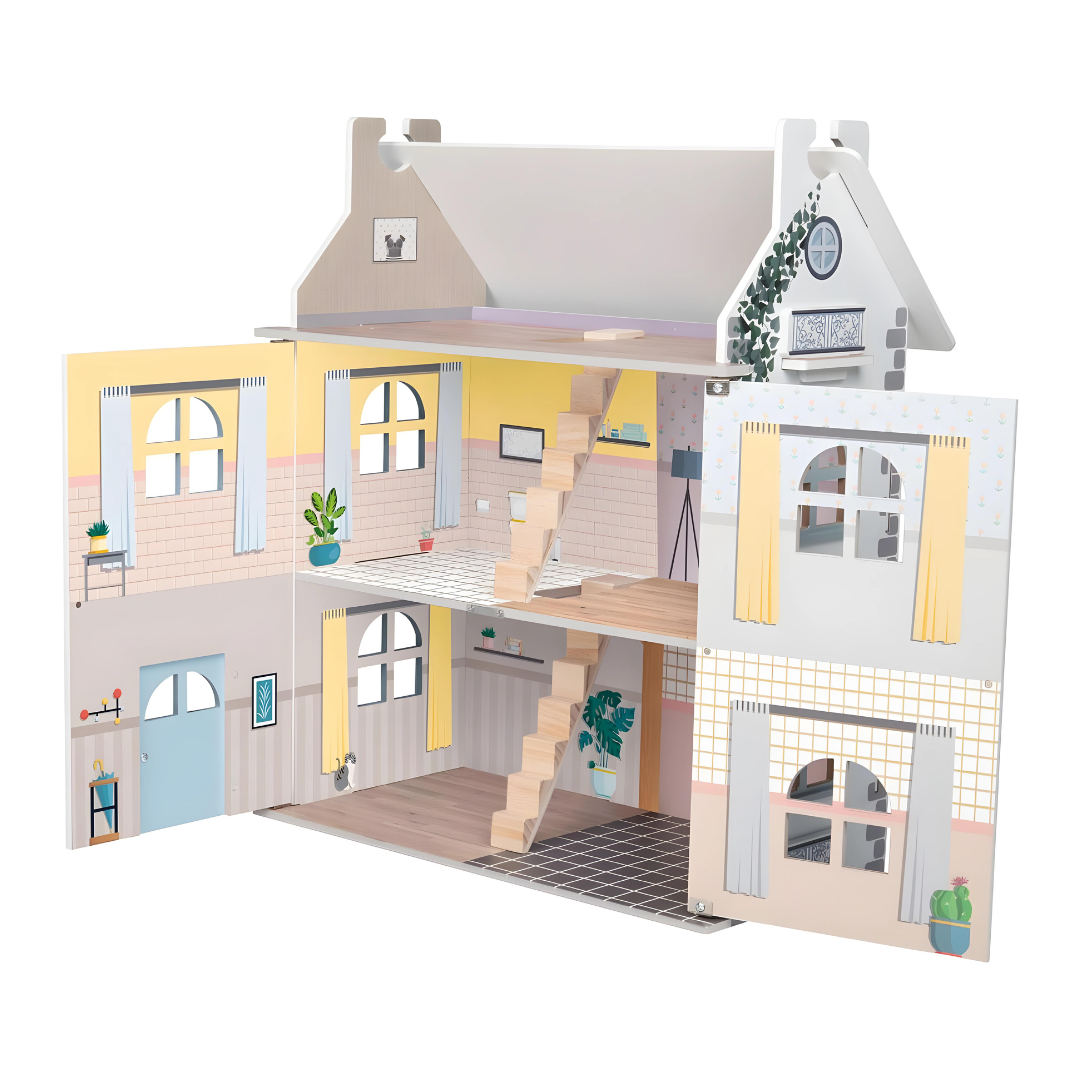 Playtive Wooden Dollhouse Cabinet 3 Floors