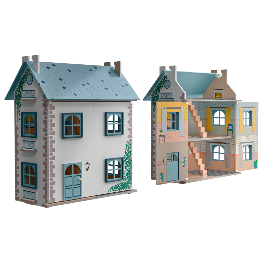 Playtive Wooden Dollhouse Cabinet 3 Floors