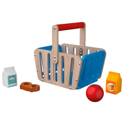 Playtive Wooden Shopping Basket With Accessories