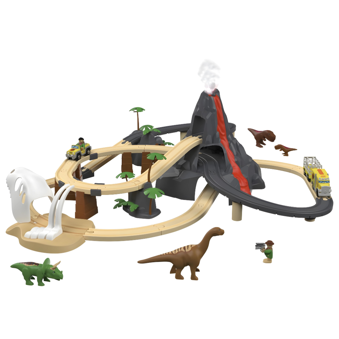 Playtive Railway Set Dino Park 65 Pieces 4.2m - European Household