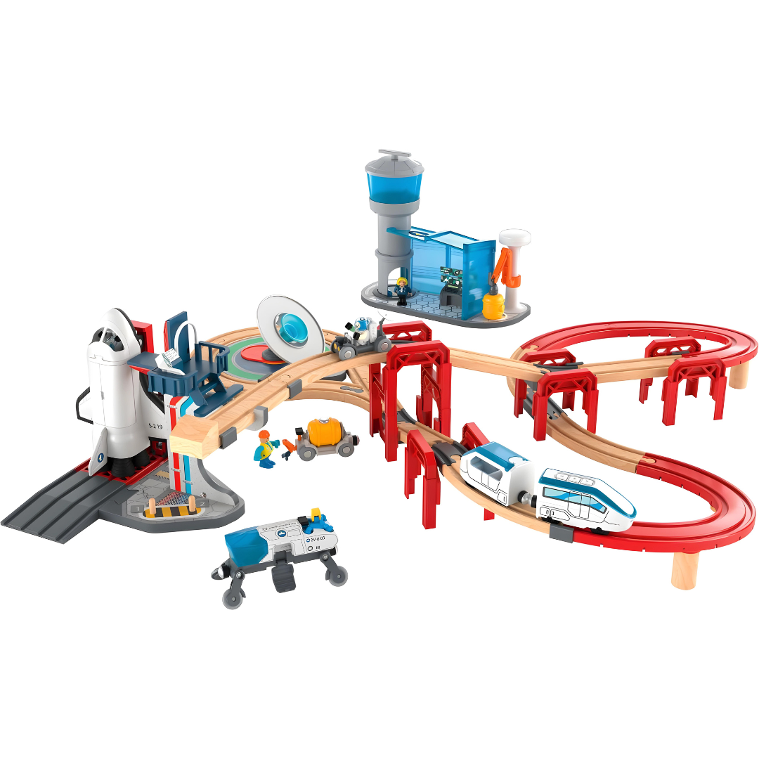 Playtive Space Station Railway Set 75 Pieces 4.2m