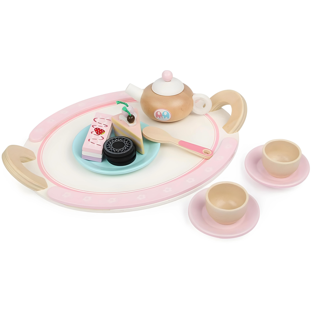 Wooden Tea Party Set for Little Girls