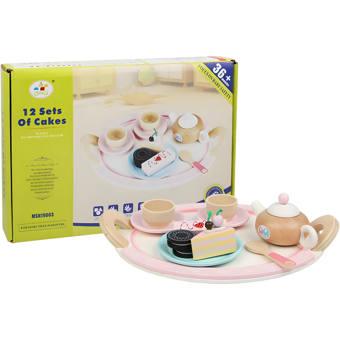 Wooden Tea Party Set for Little Girls