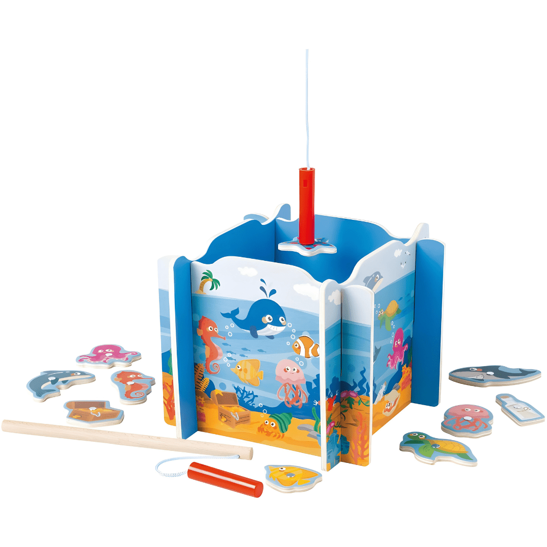 Playtive Wooden Magnetic Fishing Game set with rods and sea animals – Beirut Lebanon
