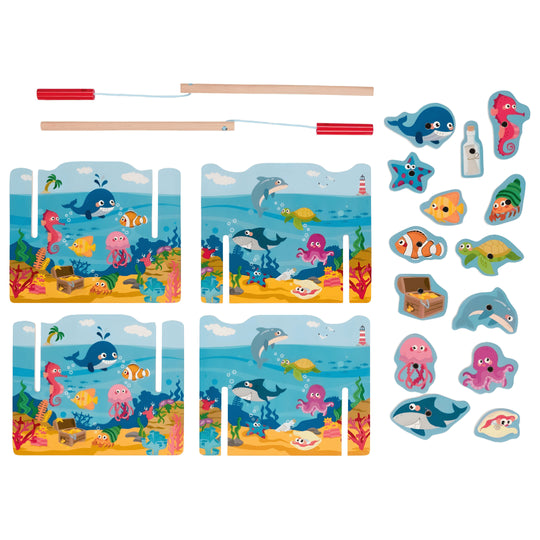 Playtive Wooden Magnetic Fishing Game set with rods and sea animals – Beirut Lebanon
