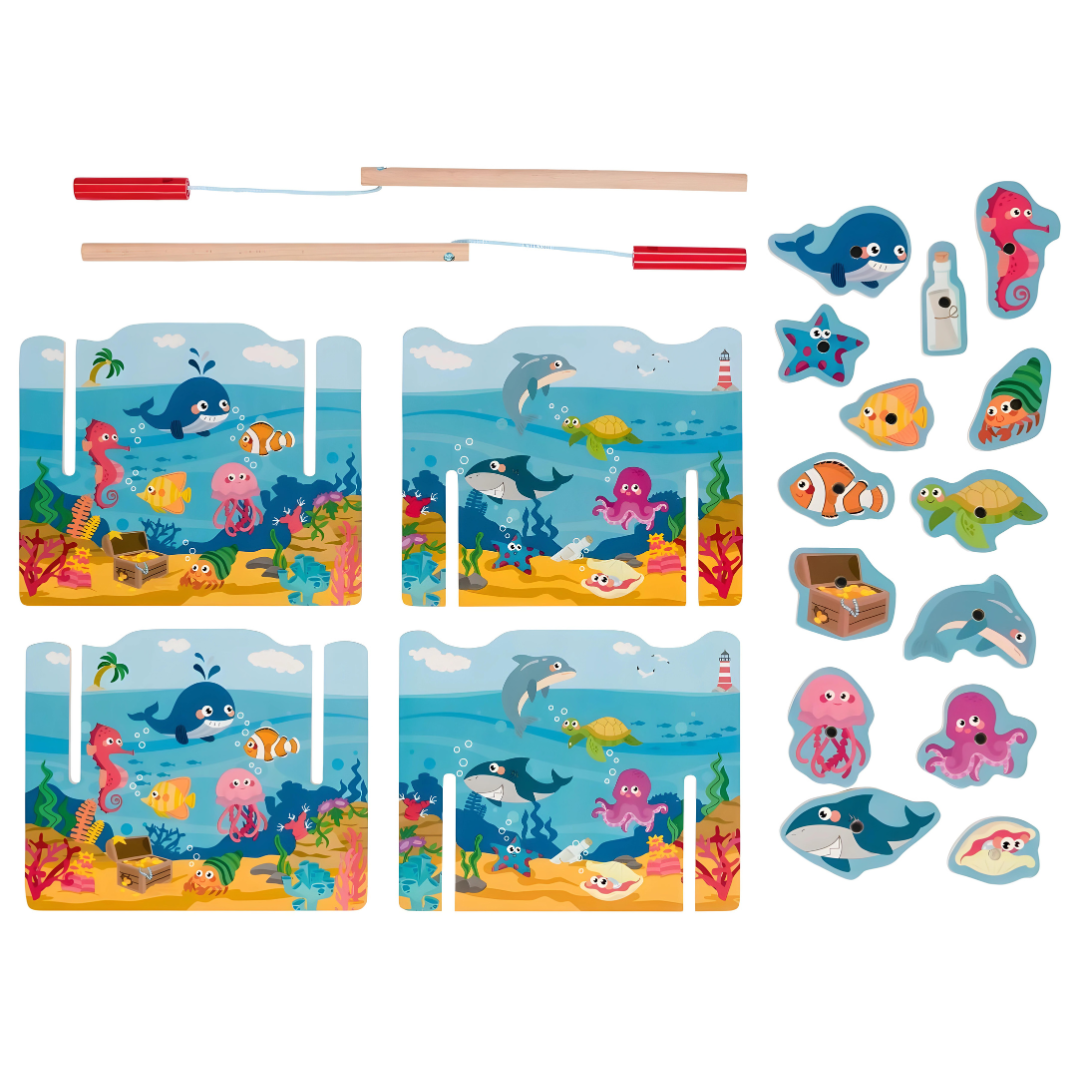 PLAYTIVE WOODEN FISHING GAME