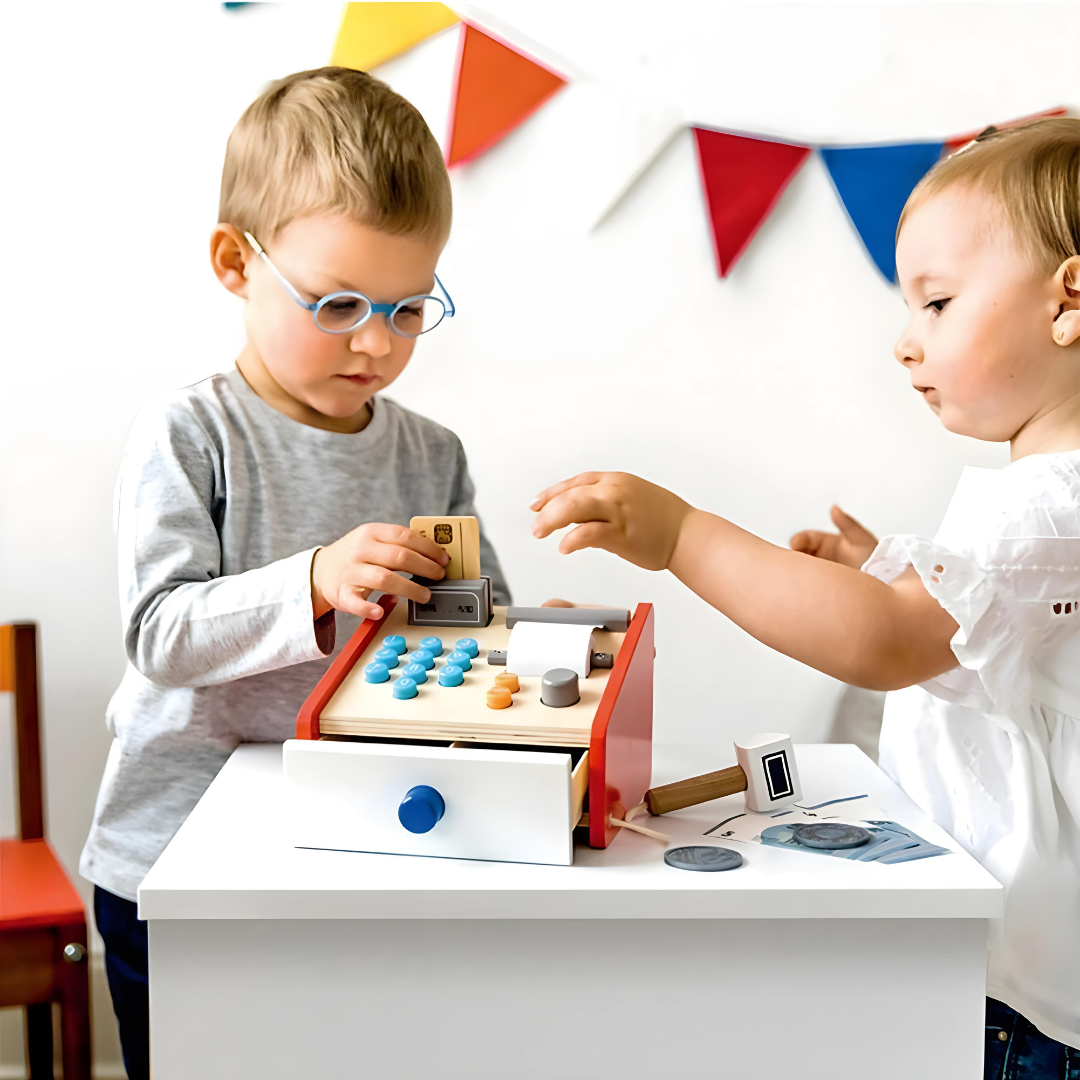 Wooden Cash Register For Kids 3 Years +