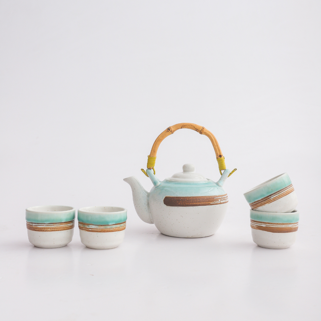 Ceramic Rustic Design Tea Pot Set 800ML