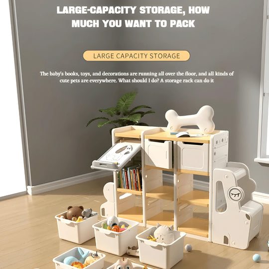 HDPE-speelgoedkast voor kinderen, grote capaciteit, meerlaagse afwerking