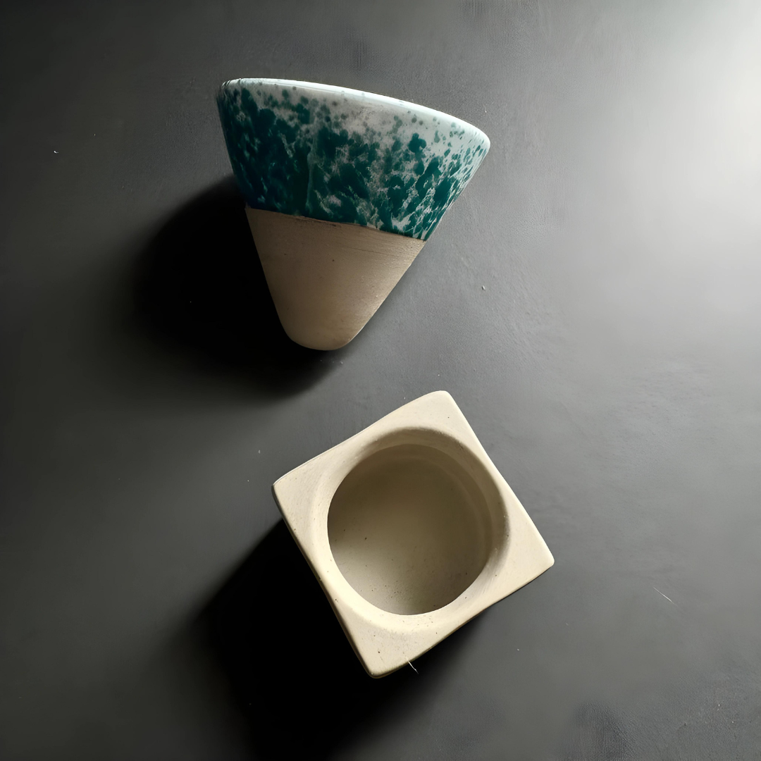 Handmade Ceramic Cone Espresso Cup with Base 90ml