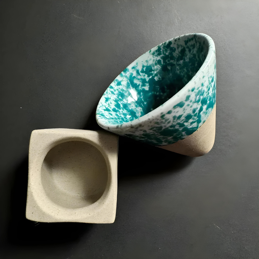 Handmade Ceramic Cone Espresso Cup with Base 90ml