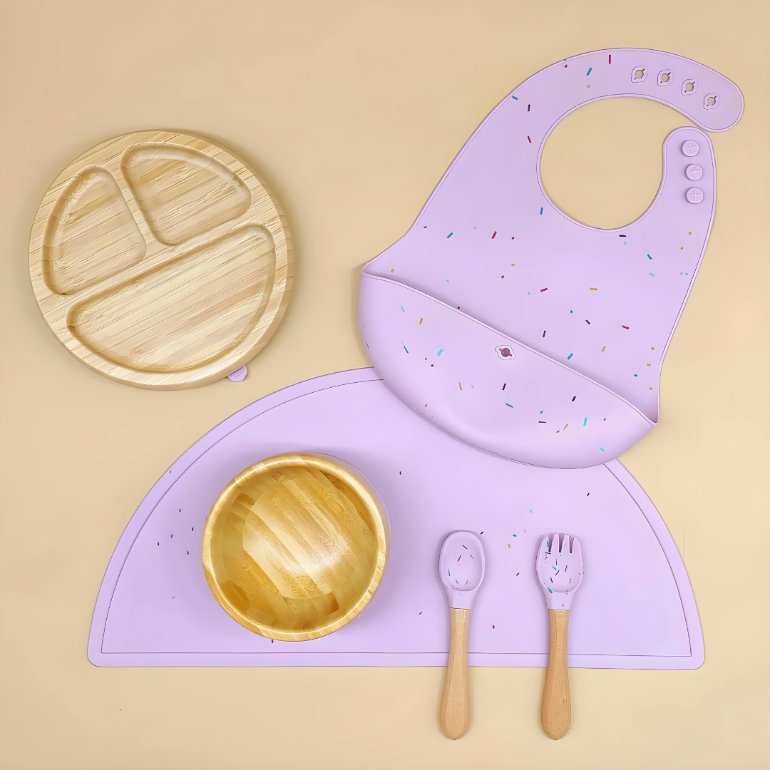 Premium Dotted Eco-Friendly Non-Toxic Baby Silicone Set 6 Pieces