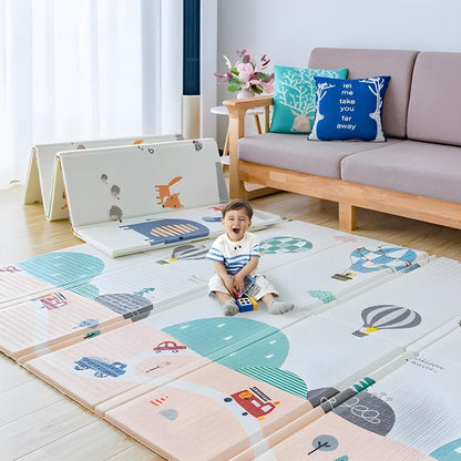 Xpe Opvouwbare Mat met Tas - Grote &amp; Dikke Omkeerbare Opvouwbare Vloermat voor Baby's