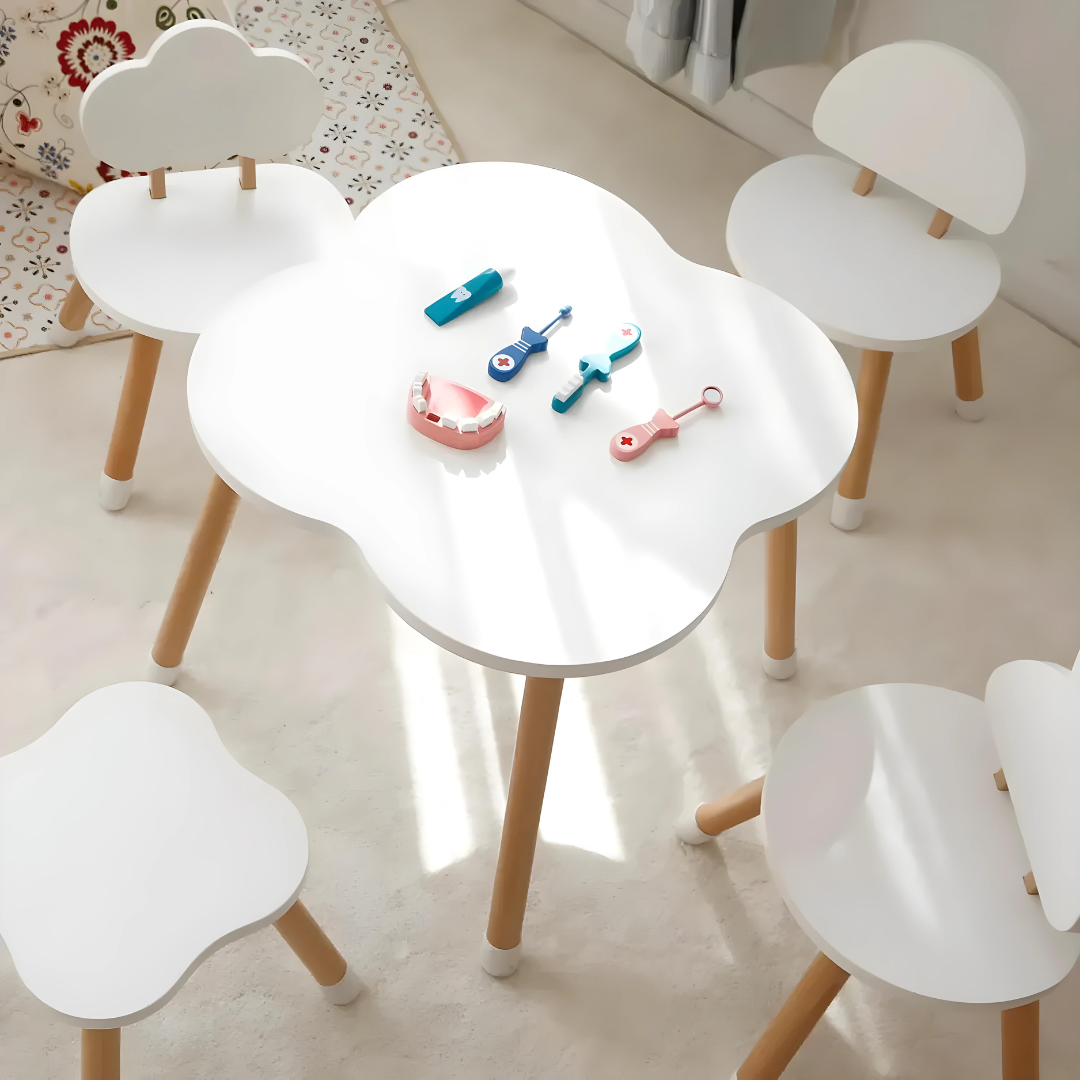 Kids Premium Quality MDF Cloud Table And Chair Set