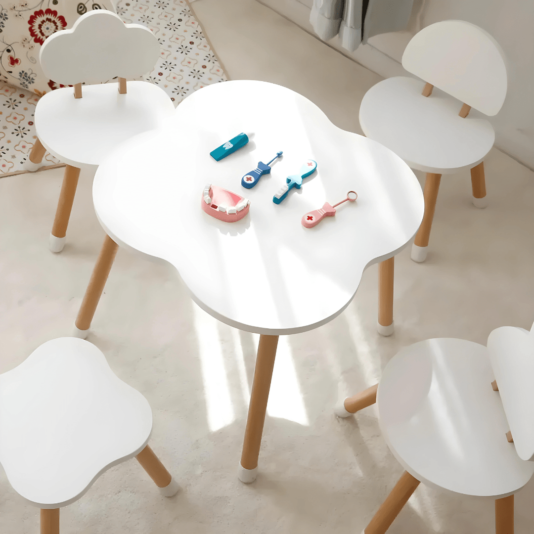 Cloud-shaped table and chair set
