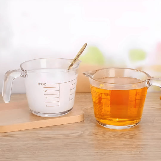 500 ml mondgeblazen maatbeker van hoog borosilicaatglas met handvat