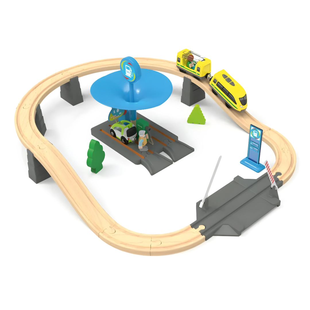 Playtive Train Set With Petrol Station 26 Pieces 3y+