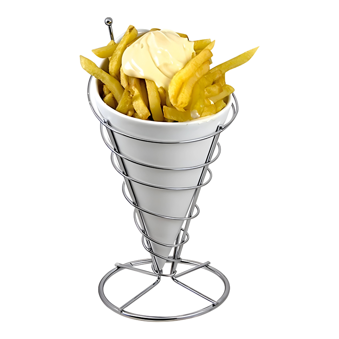 Cozy & Trendy Fries Bag With Holder And Mayo Jar - Ø 12 cm x 23 cm