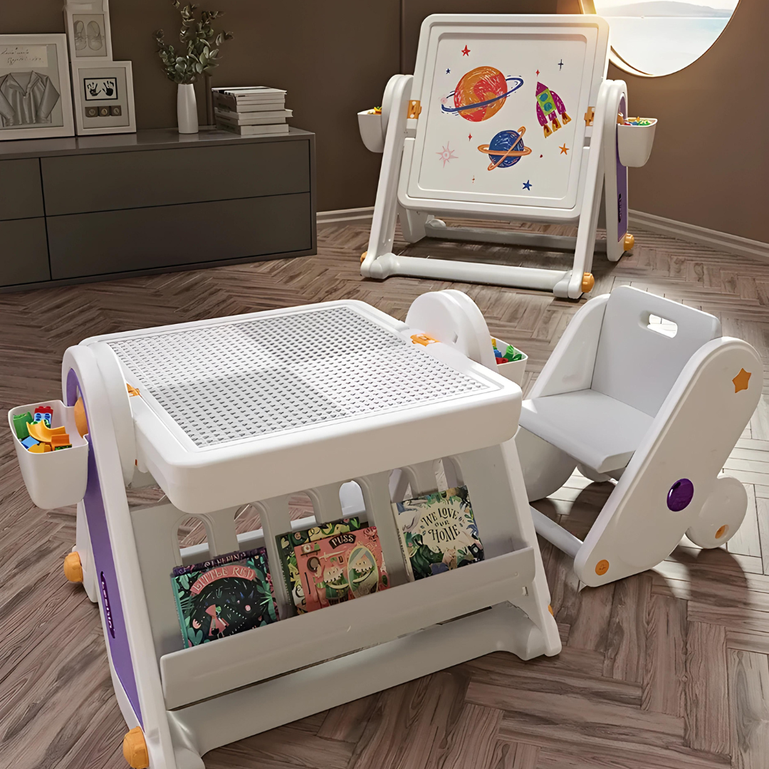 Adjustable Premium HDPE Multifunction Desk: Creative Play & Study