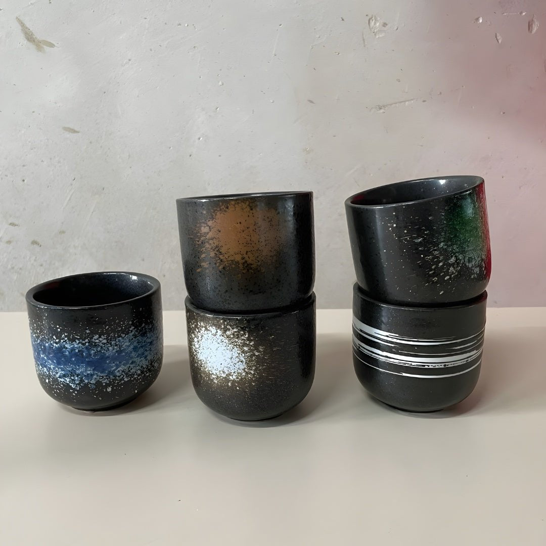 Japanese-style ceramic mugs in assorted colors, 200ml, perfect for tea or coffee in Lebanon