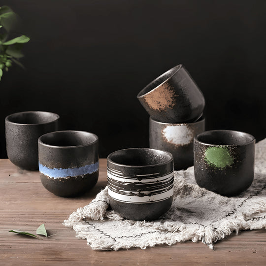 Handbeschilderd aardewerk Japanse vintage stijl 200ML