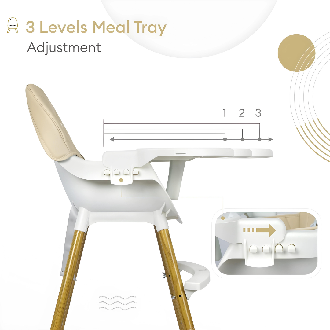 2-in-1 Baby High Chair With Steel Legs