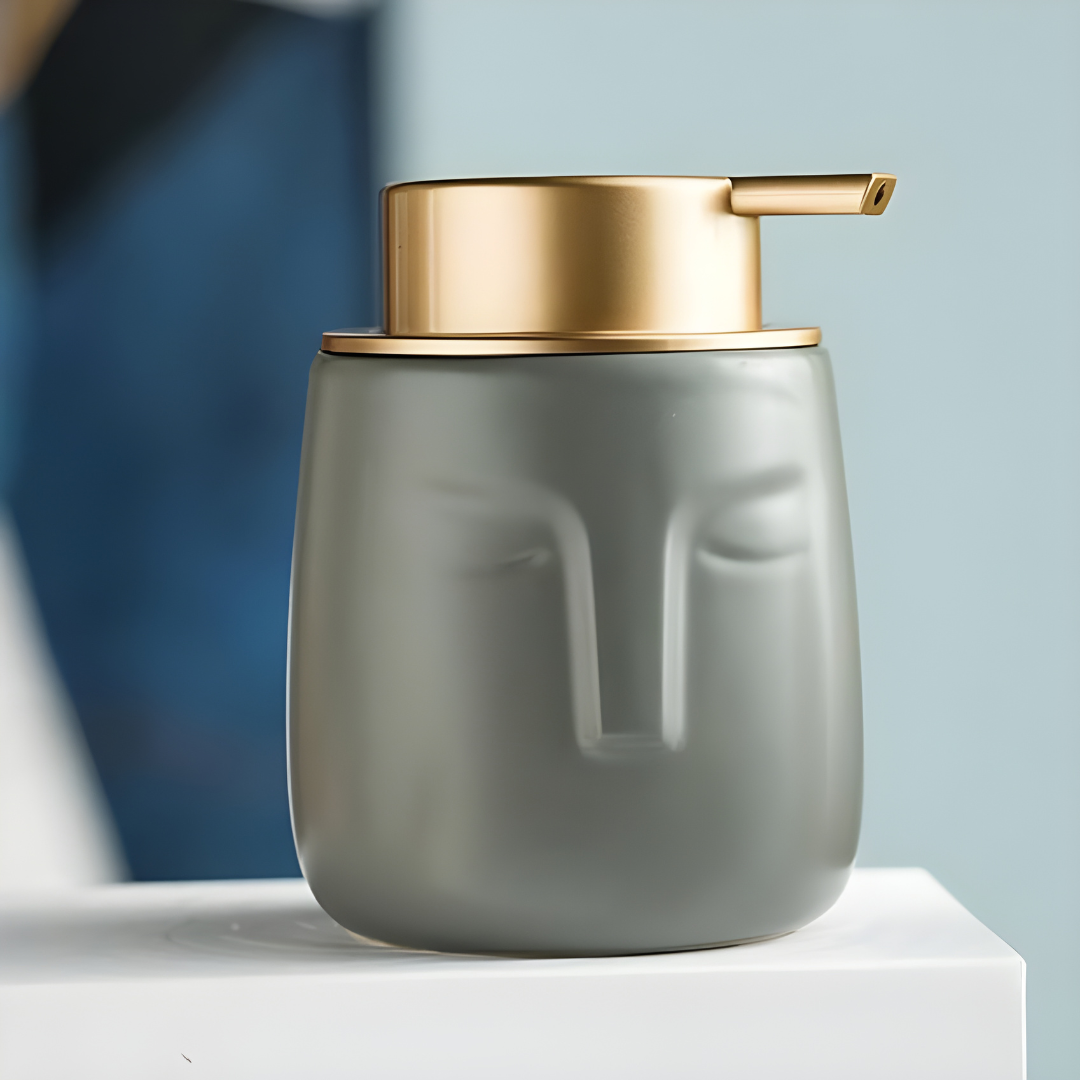 Face Shape Matte Ceramic Hand Soap Dispenser 340ML