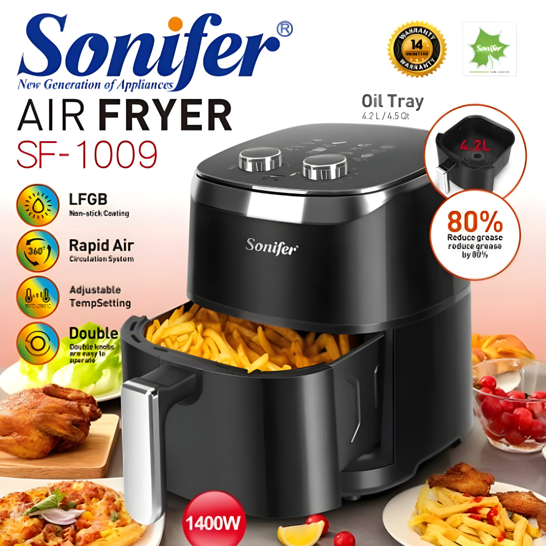 1400W 4.2L Adjustable Temperature Air Fryer SF-1009