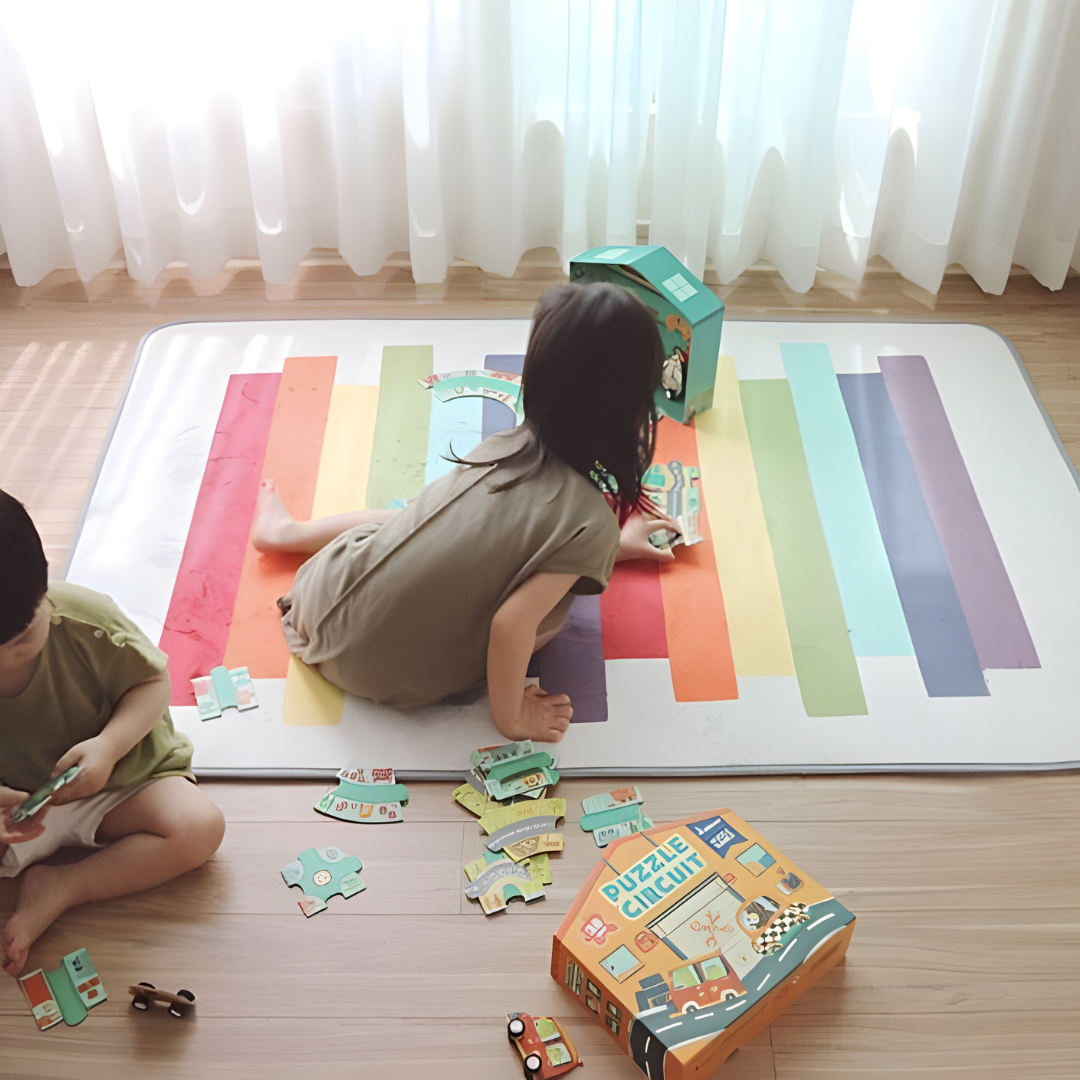 Kids Play Mat Multi Color Stripes 150 × 100 CM