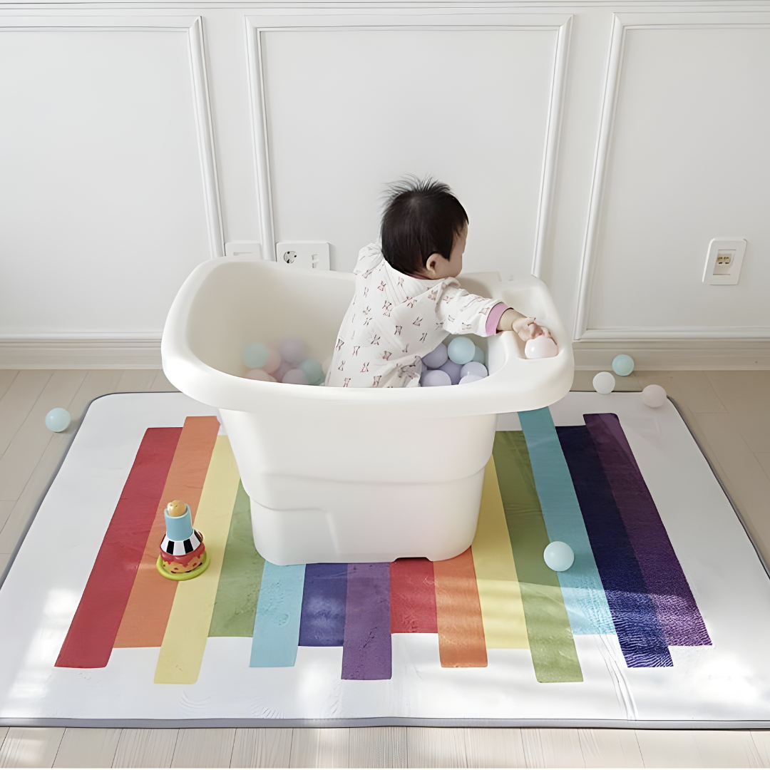 Kids Play Mat Multi Color Stripes 150 × 100 CM