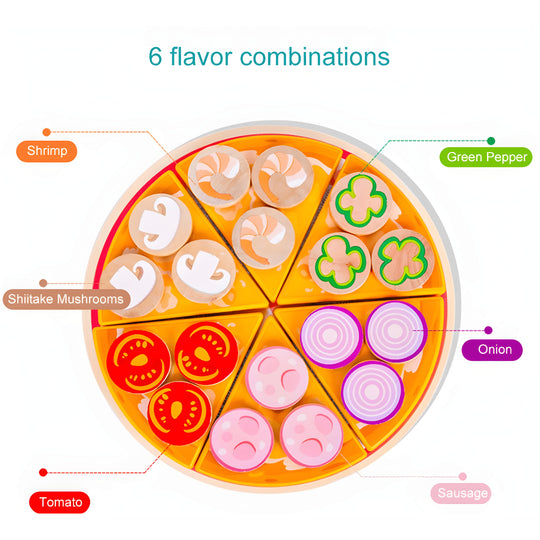Simulatie houten premium kwaliteit pizza speelgoedset 3 jaar +