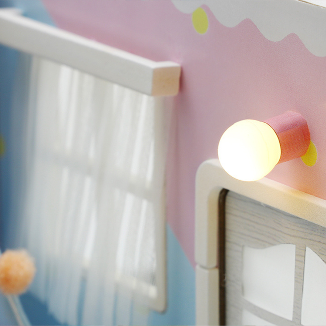 DIY Sweet Dream Bedroom Miniature Dollhouse With Furniture And Led Light