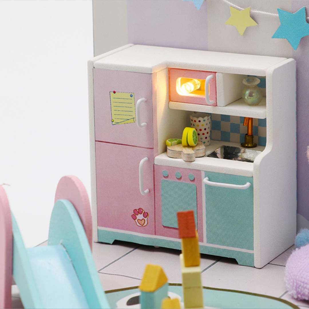 DIY Sweet Dream Bedroom Miniature Dollhouse With Furniture And Led Light