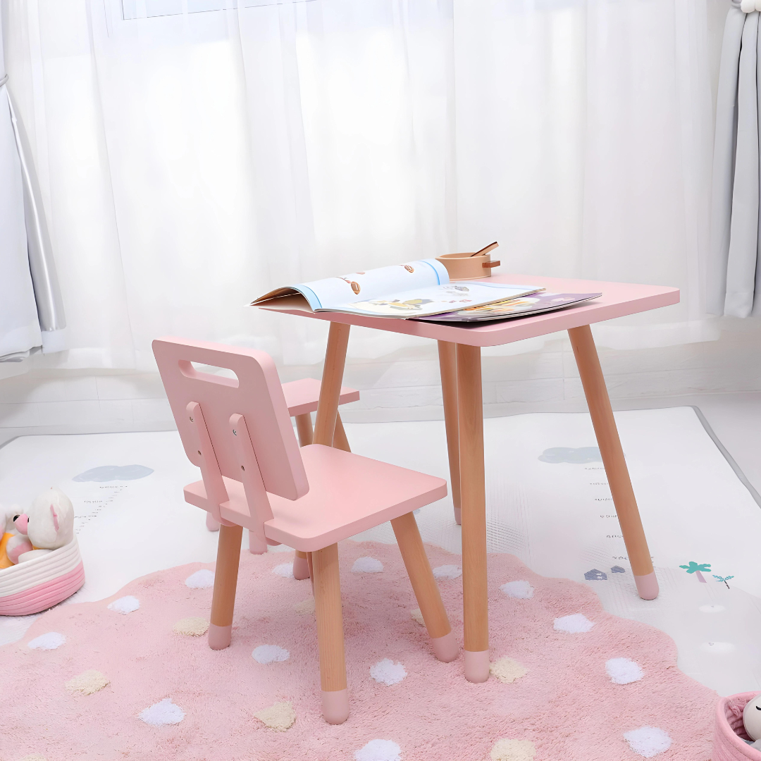 Montessori Preschool and Kindergarten Kids Desk With Chair