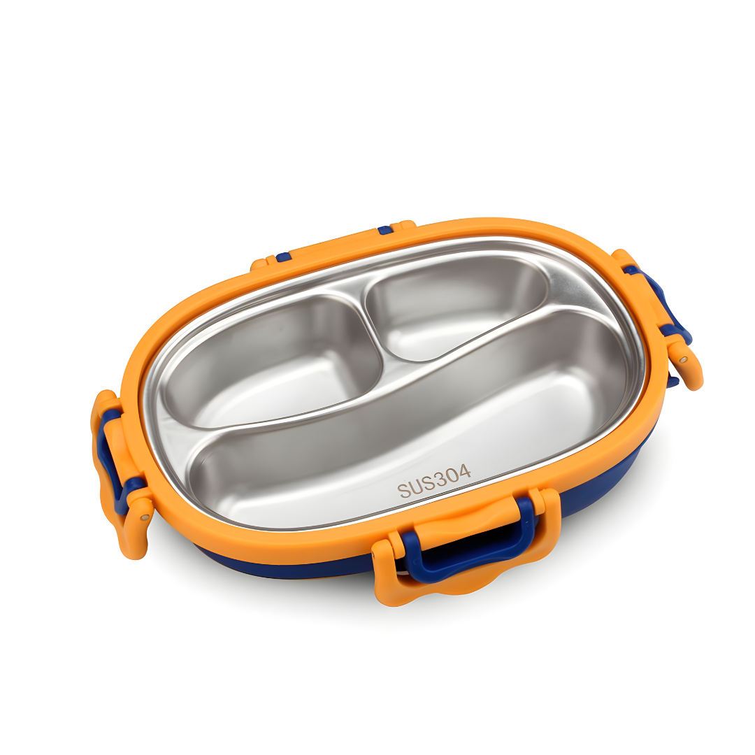 Little Cat Premium Quality BPA-Free 3-Compartment Stainless Steel Baby Feeding Bento Box Bowl Set