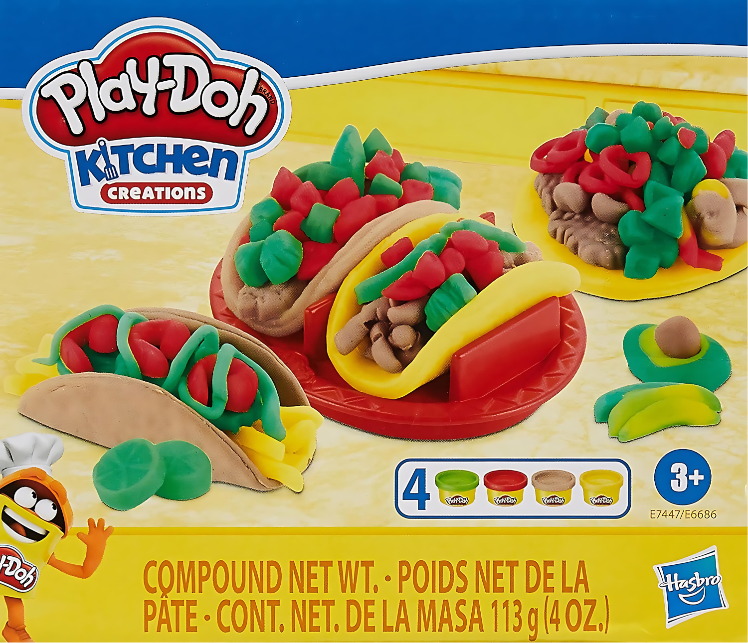 Play-Doh Taco Time Kitchen Set for Kids, 4 Colors, Non-Toxic