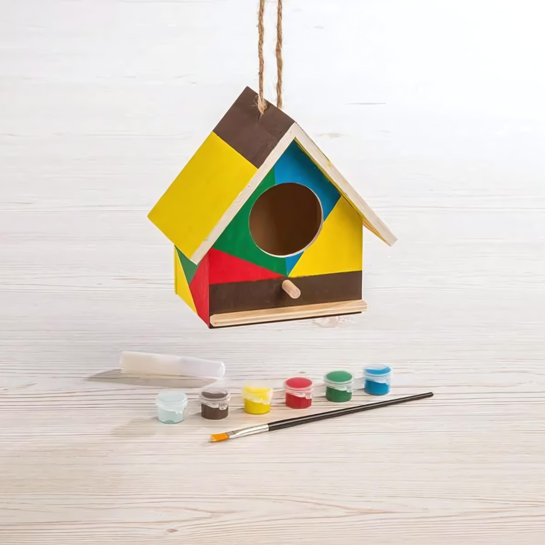 Crelando Paint Your Own Mini Bird House 17 Pieces Or 25 Pieces