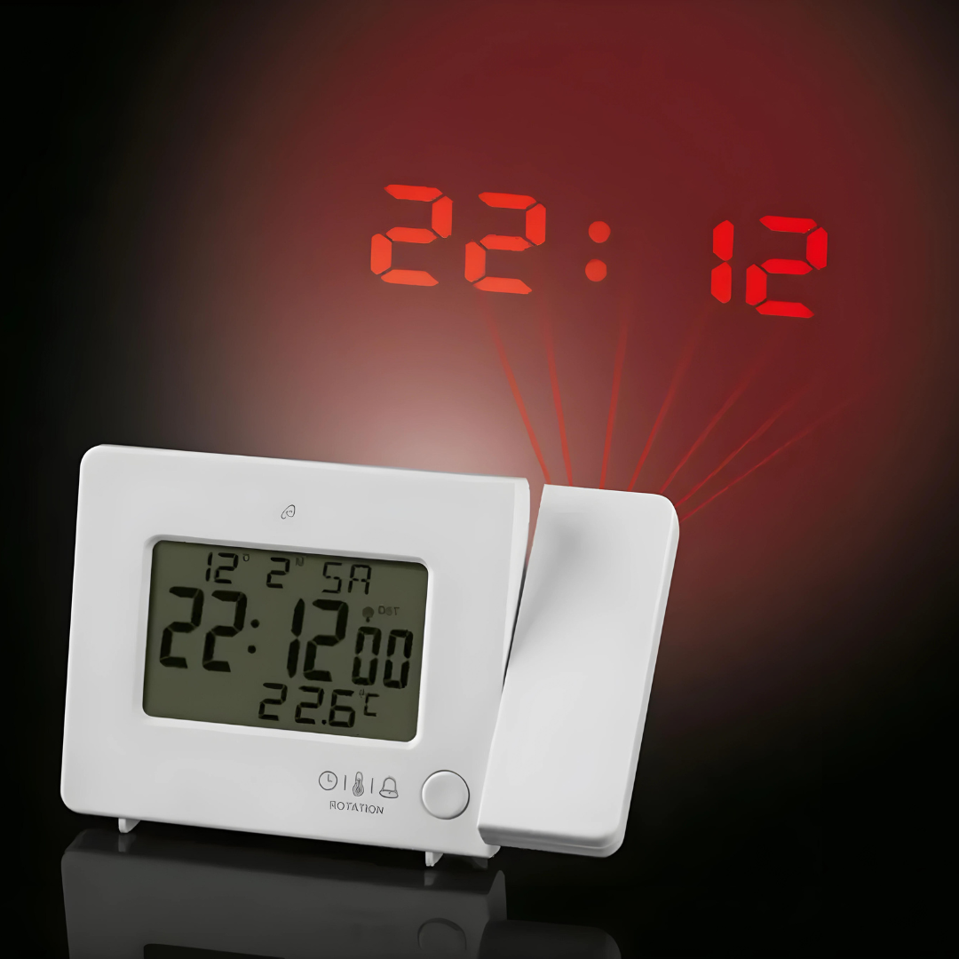 Silvercrest Radio Controlled Projection Alarm Clock White