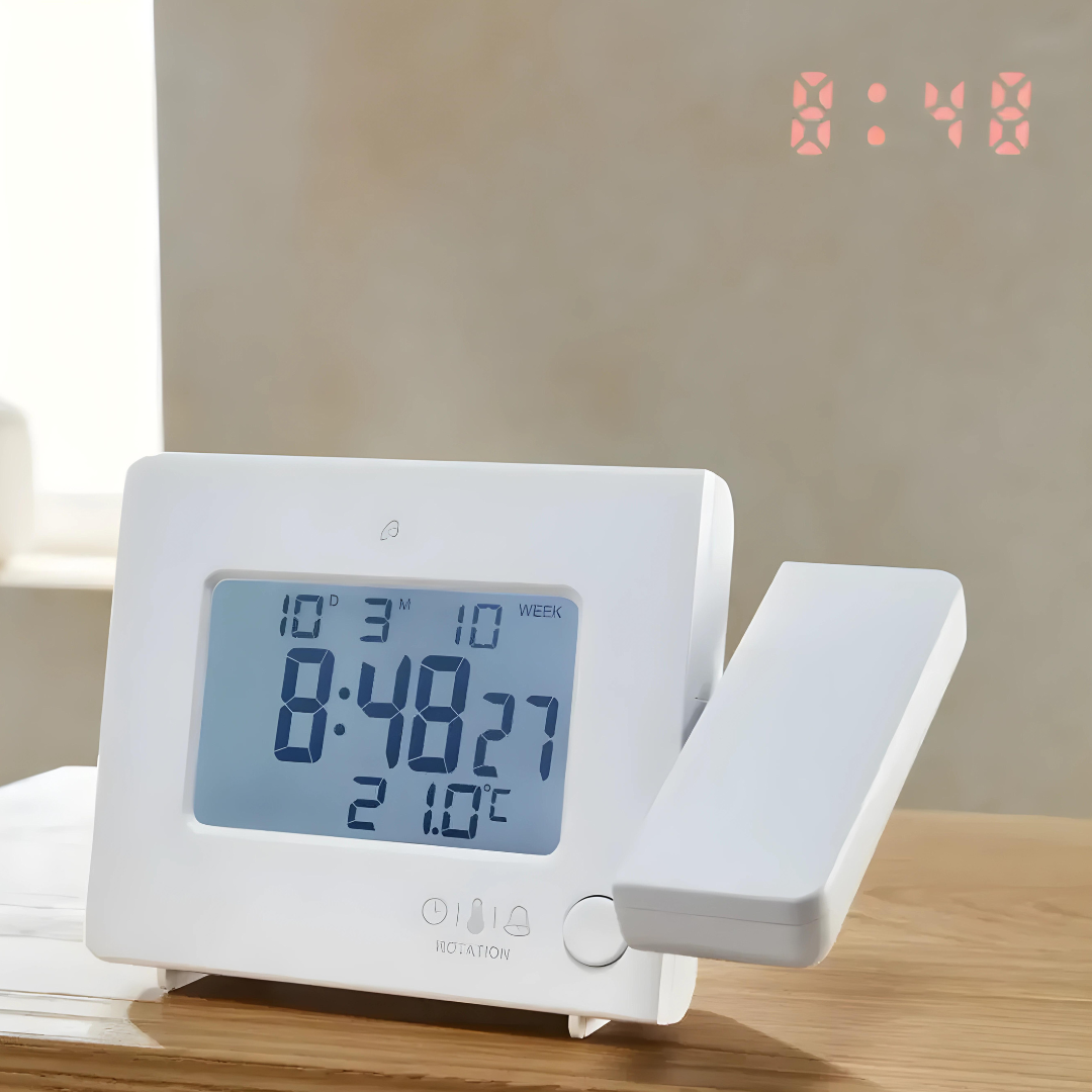 Silvercrest Radio Controlled Projection Alarm Clock White