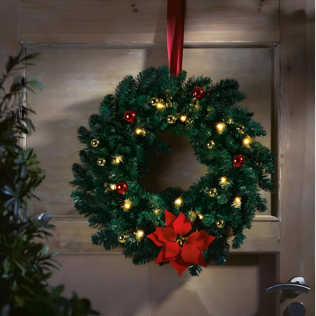 LIVARNO Home LED Christmas Wreath, 15 LEDs