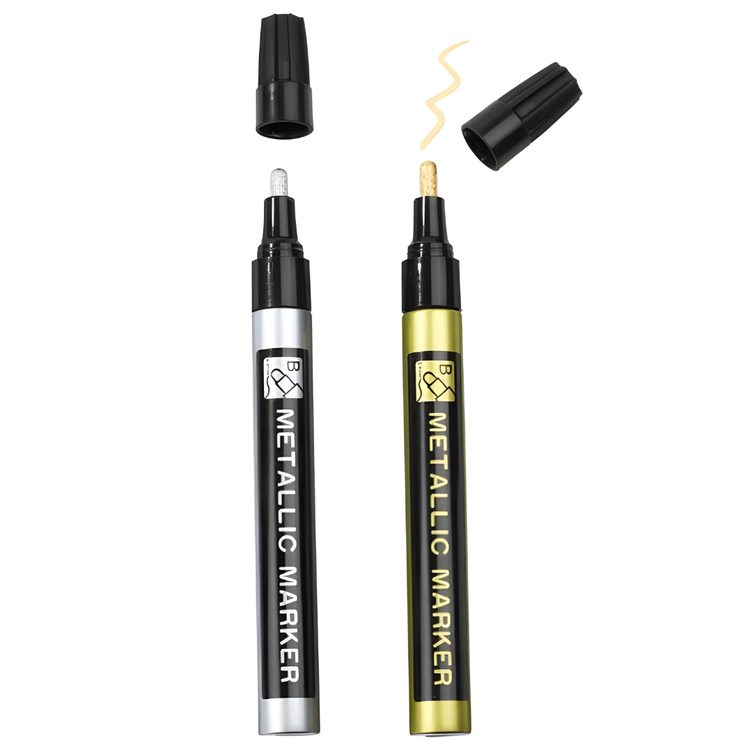 United Office Universal Metallic Markers Set Of 2 , 1-2mm