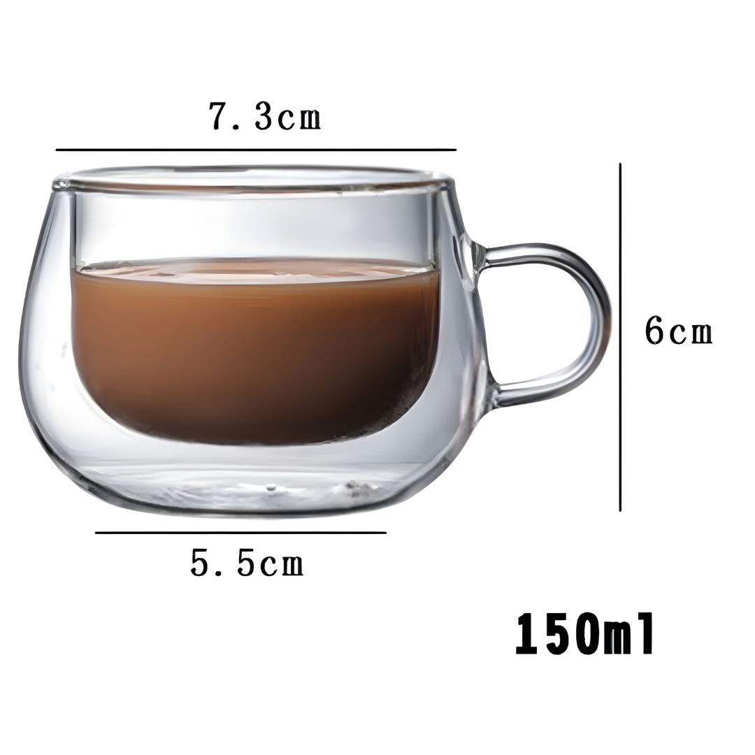 150ml Double Wall Transparent Coffee Cup