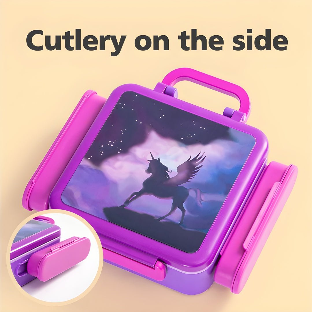 Kids lunch box with 4 compartments, thermos, cutlery, and snack boxes – BPA-free, Beirut Lebanon