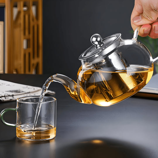 Borosilicate Glass Teapot with Strainer | European Household

