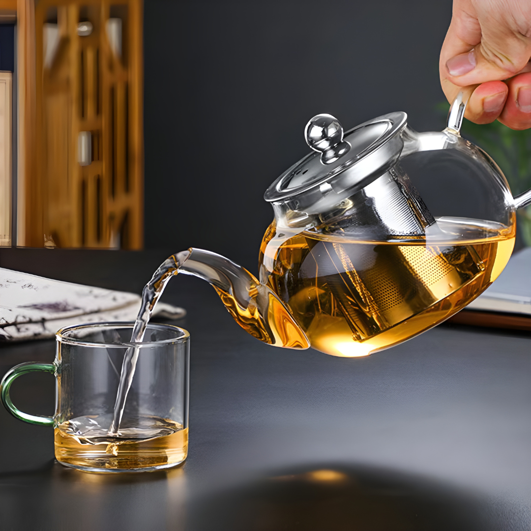 Heat-Resistant Borosilicate Glass Teapot with Strainer 800ML Or 1000ML