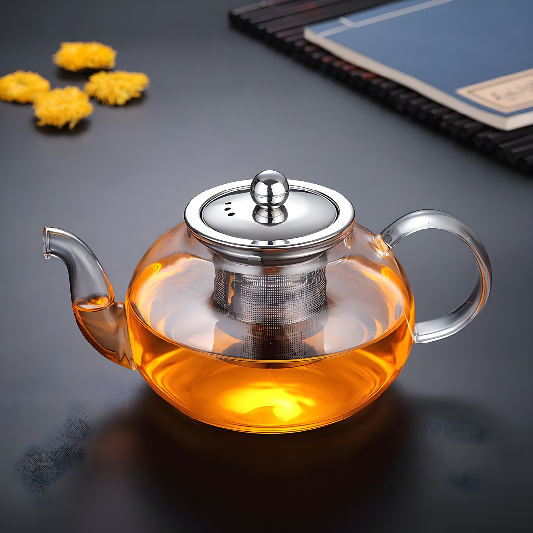 Heat-Resistant Borosilicate Glass Teapot with Strainer 800ML Or 1000ML