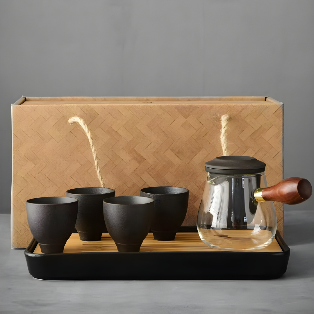 Elegant Japanese Tea Set with Tray 325ML