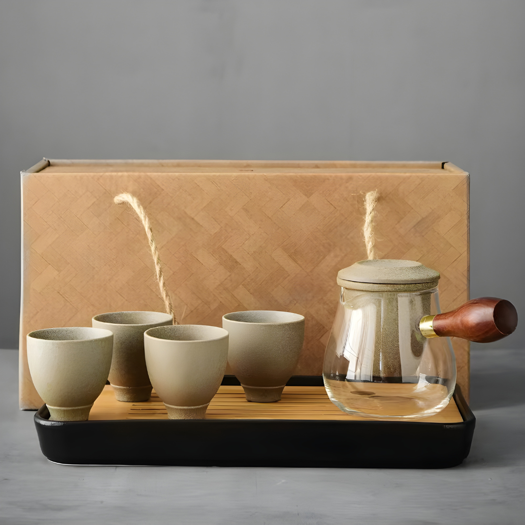 Elegant Japanese Tea Set with Tray 325ML