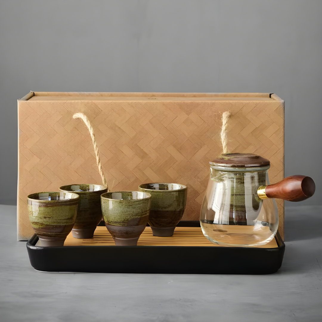 Elegant Japanese Tea Set with Tray 325ML