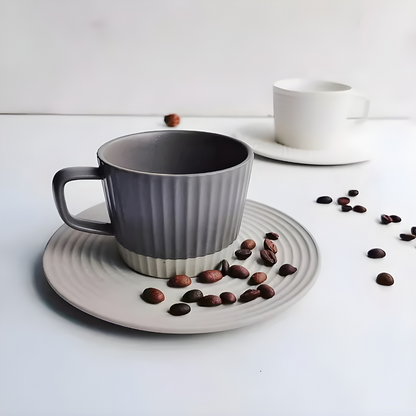 Chic and Modern 200ml Frosted Coffee Mug With Saucer